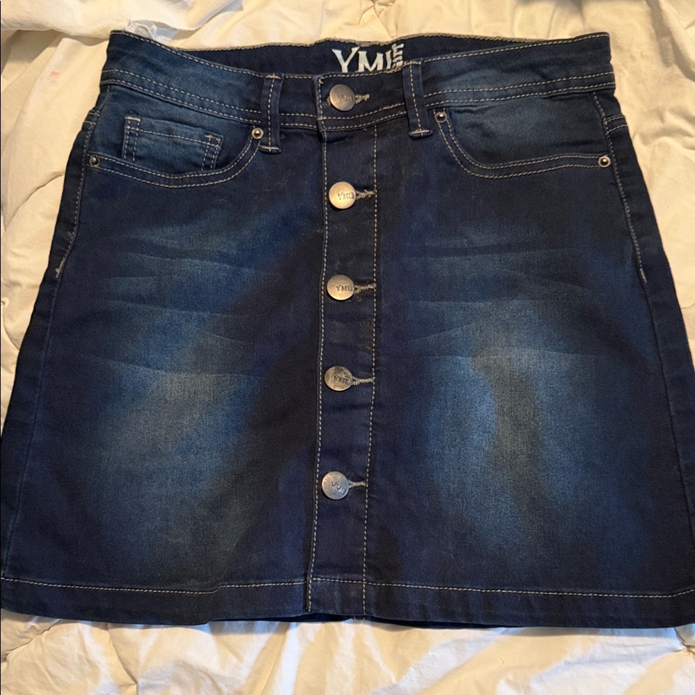 YMI Dark Blue Denim Mini Skirt